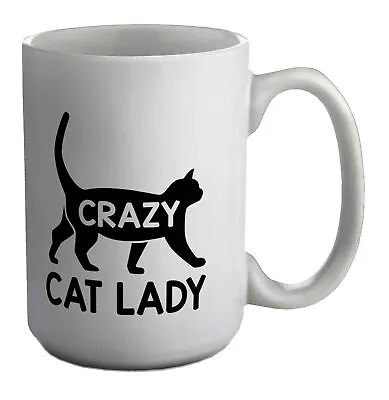 Crazy Cat Lady White 15oz Large Mug Cup • £9.99
