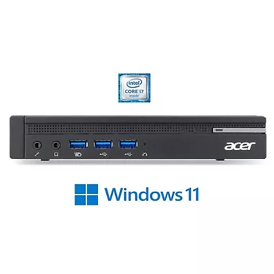 MINI PC CORE I7 7700T 16GB 256/512GB SSD WINDOWS 11 ACER VERITON N4640G DESKTOP • $299