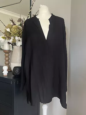 £12 • Buy Zara Black Long Sleeve Longline Tunic Top Size  XXL 
