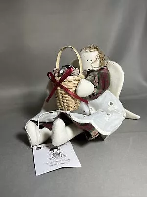 Folk Art Beachcomber Classic Cape Cod Angel Seashell Basket Muslin 7” Rag Doll • $13.99