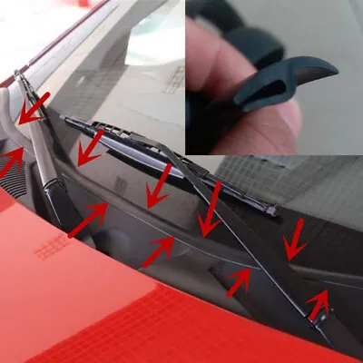 Car Seal Under Front Windshield Panel Sealed Trim Moulding Strip Kit Rubber 1.8M • £13.34