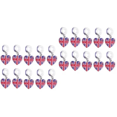 £9.61 • Buy  20 Pcs Union Jack Flag Charm Country Charms DIY Bracelet Banner
