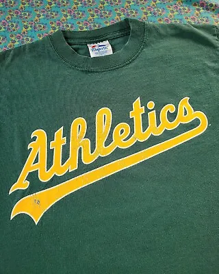 Vintage Oakland Athletics Shirt Majestic Size Large A's MLB • $25