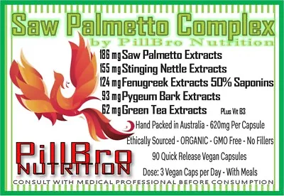 $37.95 • Buy Saw Palmetto Complex - Made In Australia - By Pillbro Nutrition