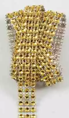 £1.30 • Buy Gold Rhinestone Ribbon, Diamond Mesh, Diamante Bling, Crystal Trim 1 METER Cake