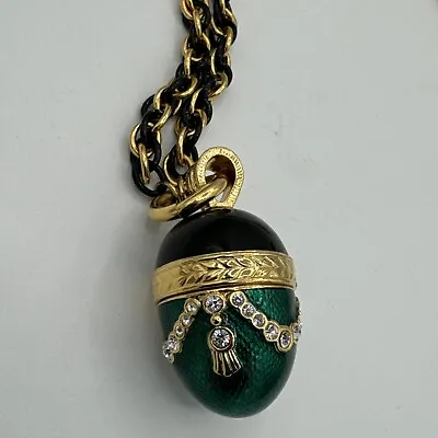 Vintage Edgar Berebi Limited Edition Miniature Faberge Egg Pendant Necklace • $69.99