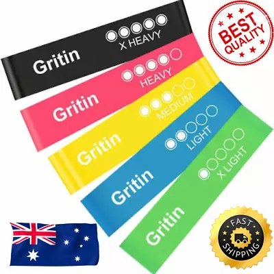 Gritin Resistance Bands [Set Of 5] Skin-Friendly Resistance Fitness Exercise • $21.95