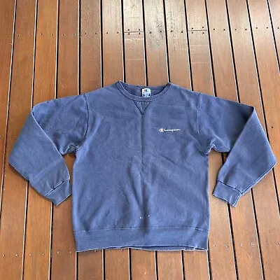Vintage Champion Size M Navy Jumper Pullover Made In USA • $35