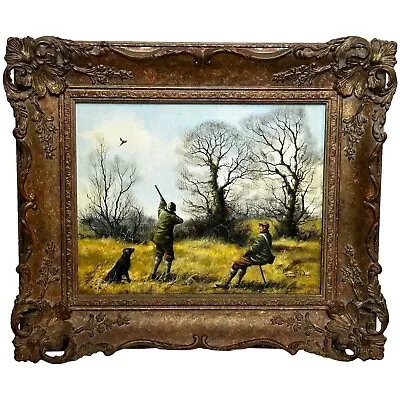 British Hunting Party Painting Gentlemen Shooting Pheasant In Moor Your Bird Sir • £2500