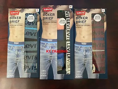 (6-Pack) LEVI'S BOXER BRIEF HIGH COMFORT STRETCH PREMIUM SOFT COTTON Limited Ed • $29.95