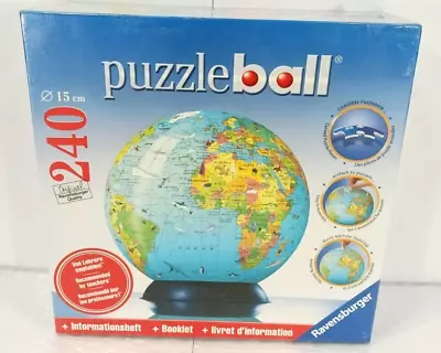 Ravensburger PuzzleBall 3D Globe Jigsaw Puzzle 240 Pcs W/Base • $13