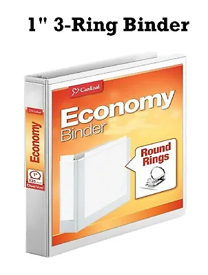 $6.38 • Buy Cardinal Economy 3-Ring Binders, 1 , Round Rings, Holds 225 Sheets - White