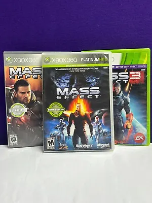 Mass Effect 1 2 And 3 Lot Microsoft Xbox 360 Games CIB 1 & 2 Platinum Hits • $14.99