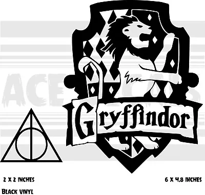 $5.99 • Buy Harry Potter - Gryffindor - Deathly Hallows 2 Pack - Vinyl Decal Sticker