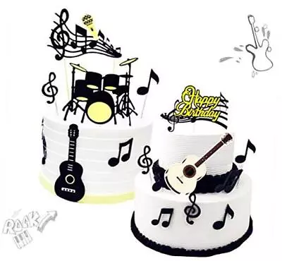 24 Pcs JeVenis Rock Star Cupcake Topper Music Notes Cupcake Toppers Color4 • $19.70