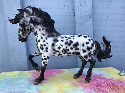 Breyer Fireheart Mustang Stallion Custom Black Leopard Appaloosa Cm Traditional • $199.99