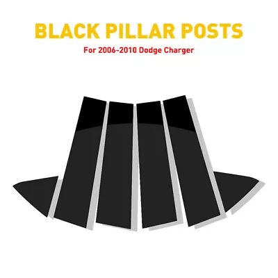Piano Black Pillar Posts For Dodge Charger 06-10 6pc Set Door Window Trim Cover • $14.99