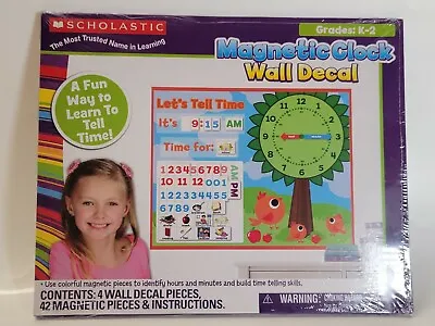 Scholastic MAGNETIC CLOCK INTERACTIVE Wall Decal Home School Teachers NEW • $10