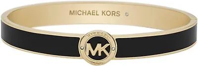 Michael Kors Logo Yellow Gold & Black Enamel Bangle Bracelet MKJ7995710 $135 NIB • $55