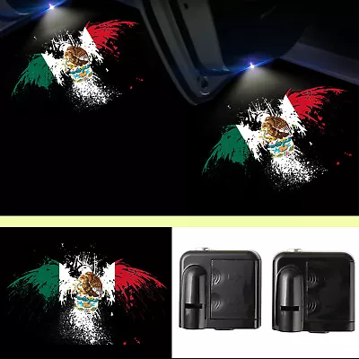 2Pcs Mexican Eagle Mexico Flag Logo Car Door LED Light Wireless Laser Projector • $17.08