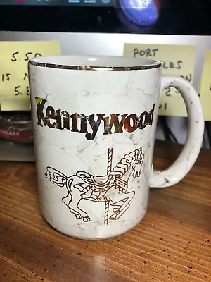 $8.97 • Buy Vintage Faux-Marble Kennywood Amusement Park Mug ~ Gold Color Accents
