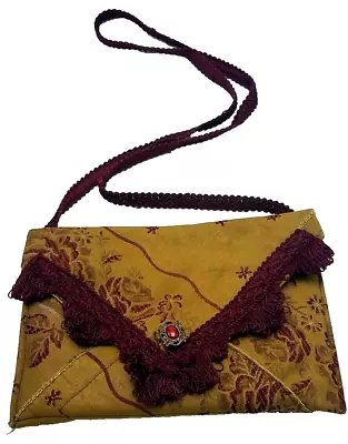 Handmade Cloth And Lace Vintage Hand Bag Purse - An Original By Brigitta EUC • $10.95