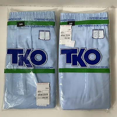 TKO Vintage Tapered Boxers Blue Size 38 New Old Stock 2 Pairs • $25
