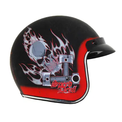 Vega X-380 Speed Devil Open Face Matte Black Motorcycle Helmet Adult XS SM Or L • $29.99