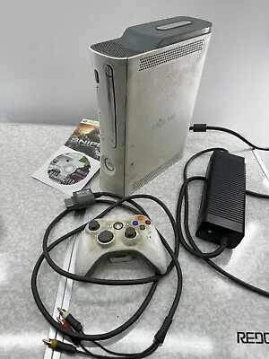 Microsoft Xbox 360 White Console 60GB Bundle With 2 Games 1 Controller UNTESTED • $55