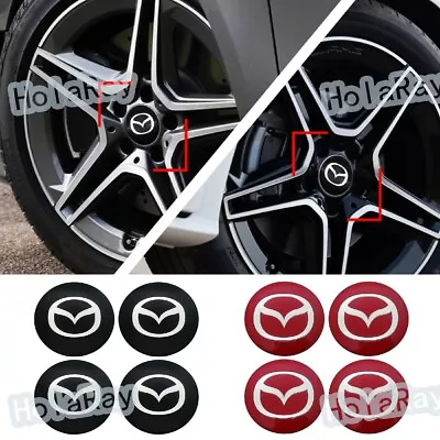 4pcs 65/56mm Car Tire Logo Emblem Wheel Center Hub Cap Sticker For Mazda • $19.31