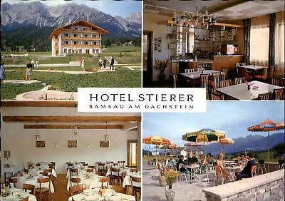 Austria Ramsau Am Dachstein Hotel Stierer Inn Dining Mountains ~ Postcard Sku409 • $1.79