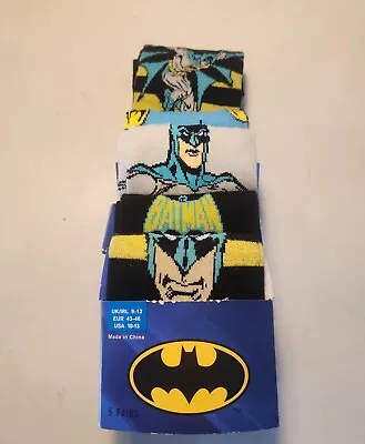 Batman Men Casual Crew Socks 6 Pairs New In Package Size 10-13 • $8