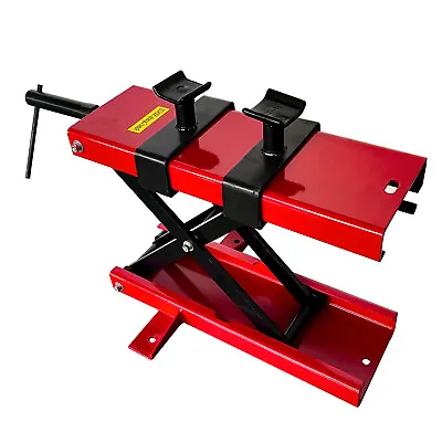 1100LB Motorcycle Scissor Jack Wide Deck Lift Jack Center Hoist Stand Brackets • $56.48