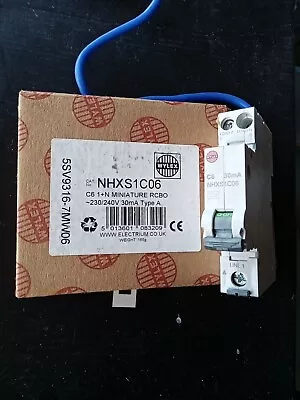Wylex NHXS1C06 6A C Curve RCBO 30ma Type A • £17.50