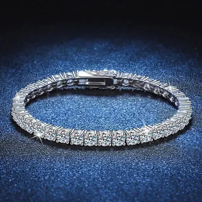 12.50Ct Round Cut Moissanite Women's Tennis Bracelet 14k White Gold Plated 7.5  • $410