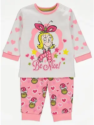 Dr. Seuss The Grinch Baby Girls Pyjamas Cindy Lou Christmas Pjs BNWT • £12.99