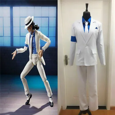 Michael Jackson Smooth Criminal  Suit Uniform Cosplay Costume Full Set Hat New • $56.58