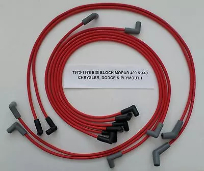 Big Block MOPAR 400-440 1973-1978 W/ HEI CAP RED Spiral Core Spark Plug Wires • $54.97