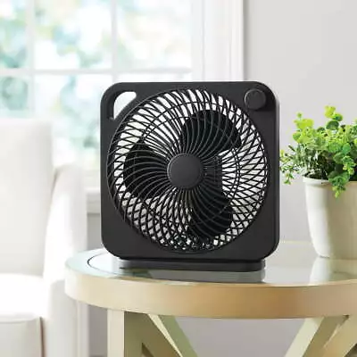 Mainstays 9 Inch Personal Box Fan With 3 Speeds Black • $15.99