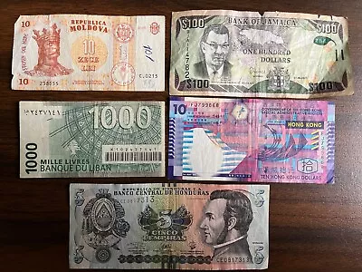 High-End Set Of 5 Foreign Banknotes Mixed Paper Money World Currency Lots • $7.50