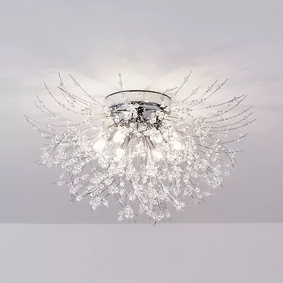 6 Lights Crystal Firework Chandelier Dandelion Shaped Ceiling Light Fixture  • $48