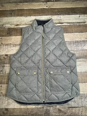 J. Crew C8550 Down Quilted Excursion Puffer Vest Heathered Gray Womens Large • $27.99