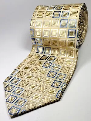 MICHAEL KORS 100% Silk Tie Men's 61  Long Gold Blue Necktie NEW • $11.99