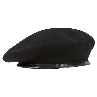 Highlander Military Beret Cap Mens Hat Army Warm Wool Military Headwear Black • £7.95