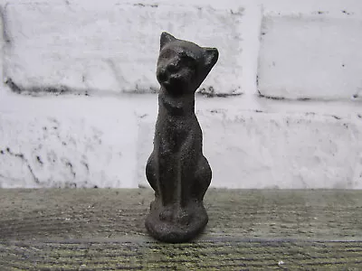 Fun Tiny Wee Miniature Rustic Primitive 3  Cast Iron Stylized Kitty Cat Figurine • $12.99