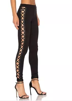 $79 • Buy Fenty Puma By Rihanna Black Side Lacing Jersey Tight Leggings *new* Xs