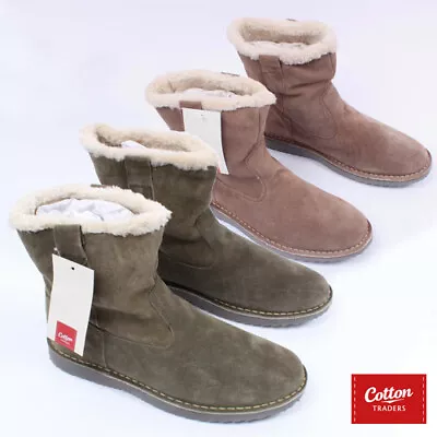 Mens Womens Unisex Cotton Trader Fur Lined Sherpa Boots Thermal Snow Winter Work • £19.99