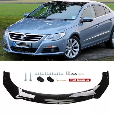 For Volkswagen CC Front Bumper Lip Spoiler Splitter Glossy Black Lower Chin • $74.99