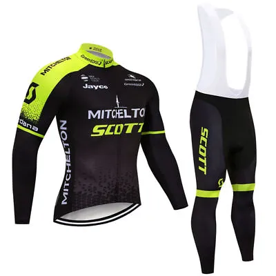 Mens Cycling Jersey Long Sleeve Bib Kit Bike Shirt Clothes Camiseta De Ciclismo • $45.95