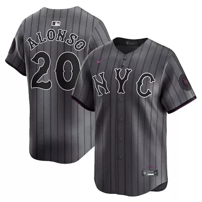 New York Mets Pete Alonso #20 Nike Graphite 2024 City Connect MLB Limited Jersey • $324.99